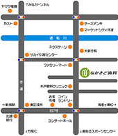 新潟市 なかきど歯科へのアクセスマップ